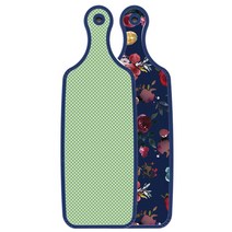 로엠디자인 블루에디션 양면 서빙 도마 블루톤플라워, 초록색체크, 1개