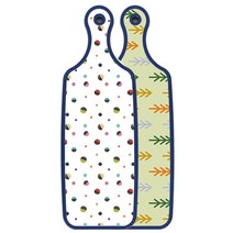 로엠디자인 블루에디션 양면 서빙 도마 소나무치자색, 배색원형, 1개