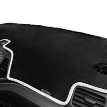 DUB 골드 에디션 벨벳 대쉬보드커버 블랙 원단 화이트 라인 + 종이방향제, 현대, 코나 17년~(HUD유/센터무)