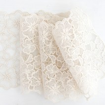 해피툴 만개꽃 레이스 러너매트, 아이보리, S(90 x 18.5 cm)