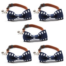 펫나인 반려동물 나비넥타이 목걸이, 블루격자, 5개입