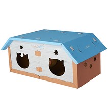 키워보리 고양이 타운하우스 투룸B 캣스크래쳐, 혼합 색상, 1세트