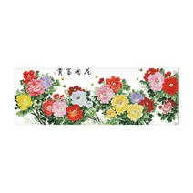 ZKF 십자수 DIY 패키지 세트 아름다운 모란꽃 A ZKF318, 혼합 색상, 1세트