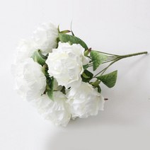 블럭마트 조화꽃 모란장미 7p, 화이트