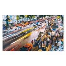 UVDS 주방 강화유리 아트보드 복잡한 시내, 1개