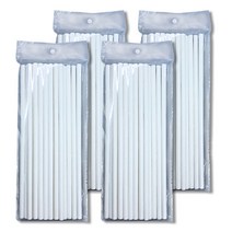 투고팩 종이빨대 무지 흰색 6 x 197 mm, 25개입, 4개