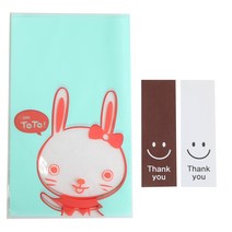 황씨네도시락 비접착 야미봉투 토끼 30p + 스마일 직사각 스티커 30p, 1세트