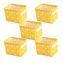 아리코 북유럽 패브릭 바스켓, 옐로우, 5개