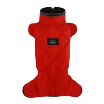 퍼피엔젤 반려견용 MAC CALCARY 오버롤 패딩, 320 RED