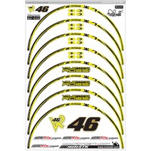 모토스티커 휠스티커 롯시고딕, 혼합 색상, 1세트