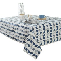 앤티스 미니멀리스트 식탁보, 블루잎, 140 x 140 cm