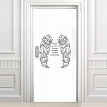 디자인수풀 현관문 시트지 빈티지 스타일 천사의 날개 고급 우드목, 화이트