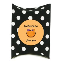 도나앤데코 아주작은반달상자 블랙도트30p + 할로윈 아기자기 halloween for you 4cm스티커 30p, 1세트