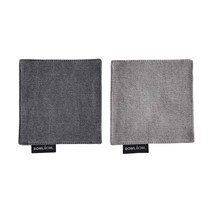 보울보울 볼볼모던 사각 코튼 코스터 2p 세트, 차콜, 그레이