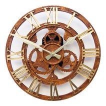 레그노 톱니바퀴 앤틱 벽시계 35cm, 브라운