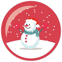 스티키데코 크리스마스 스티커 스노우볼 스노우맨 소 40p, 스칼렛, 1개