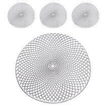 앤티스 나선형 패턴 테이블매트 4p, 실버, 38 x 38cm