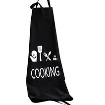 DM 알럽홈 코튼 린넨 쿠킹앞치마, 블랙, 1개