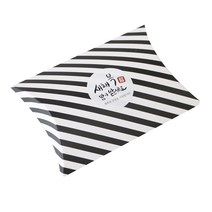 황씨네도시락 반달상자 스트라이프 블랙 10p + 새해복 스티커 원형캘리 10p, 혼합 색상, 1세트