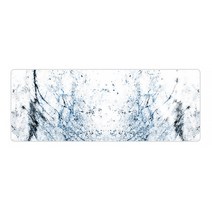 DM 알럽컴 마블 쉐입 장패드 80 x 30 cm, 화이트 + 블루, 1개