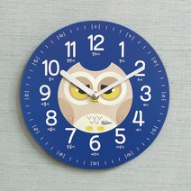 키다리 저소음 부엉이 한글 교육용 시계, 파랑