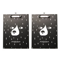 TOCTOC BEAR 클립보드 A4, 블랙, 2개입