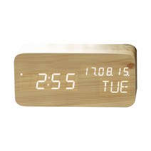 스피엘 화이트LED 탁상시계 듀얼, 메이플