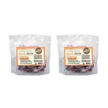 바른레시피 국산수제 강아지간식 돼지귀슬라이스 300g, 2개