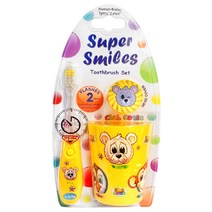 비브라이트 LED칫솔 + 양치컵 + 칫솔모커버 세트 옐로베어, 1세트