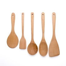 블룸엣홈 철송 나무 밥주걱 대 + 사선뒤집개 + 미니뒤집개 + 볶음스푼 대 + 볶음주걱 대