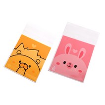 봄91 조이풀애니멀 쿠키봉투 소 토끼 200p + 사자 200p, 1세트