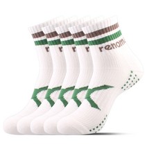 레노마 남성용 D타입 스포츠 파일중목양말 5족, 화이트
