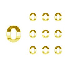 쁘띠팬시 입체문자 스티커 30 x 30 mm, 금색 숫자0, 10개입