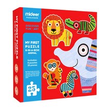 mideer 첫 퍼즐놀이 동물, 1개, 25피스