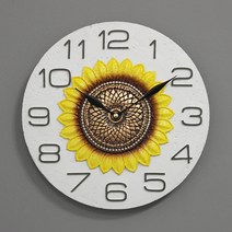키다리시계 스톤 해바라기 벽시계, 화이트