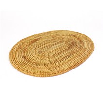 마켓감성 고급라탄 타원 코스터, 혼합 색상
