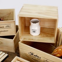 토다스 원목사각 높이바구니 소, 혼합 색상, 1개