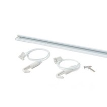 철물바다 천정벽겸용 레일걸이 세트 0.5m, 화이트, 1세트