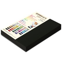 종이문화 양면엠보싱지 다빈치엠보 8절 No.10 블랙, 100매