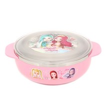 Sh 시크릿쥬쥬 별의여신 뚜껑 스텐대접 공기 주방용품 식기, 혼합색상, 1개