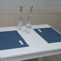 나산데코 린넨 심플 테이블매트 TM551 2p, 19 네이비블루, 40 x 30 cm