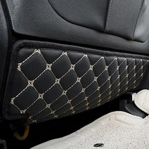 카이만 퀄팅 레더 시트백 언더커버 현대 펠리세이드 1열, 블랙, 1세트