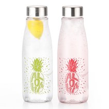 비프로젝트 하와이안키친 트라이탄 파인애플 물병 2종 세트, 그린, 레드, 1000ml