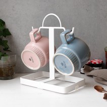 체리하우스 디몬 철제 2P 머그잔 걸이, 화이트