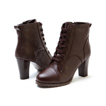 더슈 가죽 레이스업 워커 힐 8cm JY1200