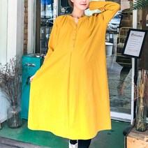 엠오엠 물든은행잎 카라 임부복 긴팔 원피스