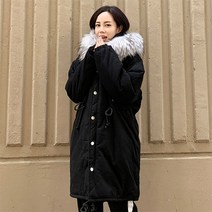 오키진 여성용 콩콩 인조 퍼 야상점퍼