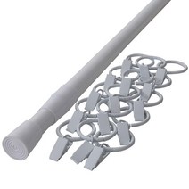 썬데코 22mm 이중스프링 압축봉 + 집게링, 화이트