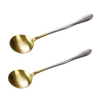 테이블아트 웨이브 투톤 샐러드스푼, 골드 + 실버, 2개