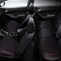 킨톤 차량용 5D타공 풀커버 가죽 쿠션 방석 앞좌석 2p + 뒷좌석 풀세트, 블랙, 1세트